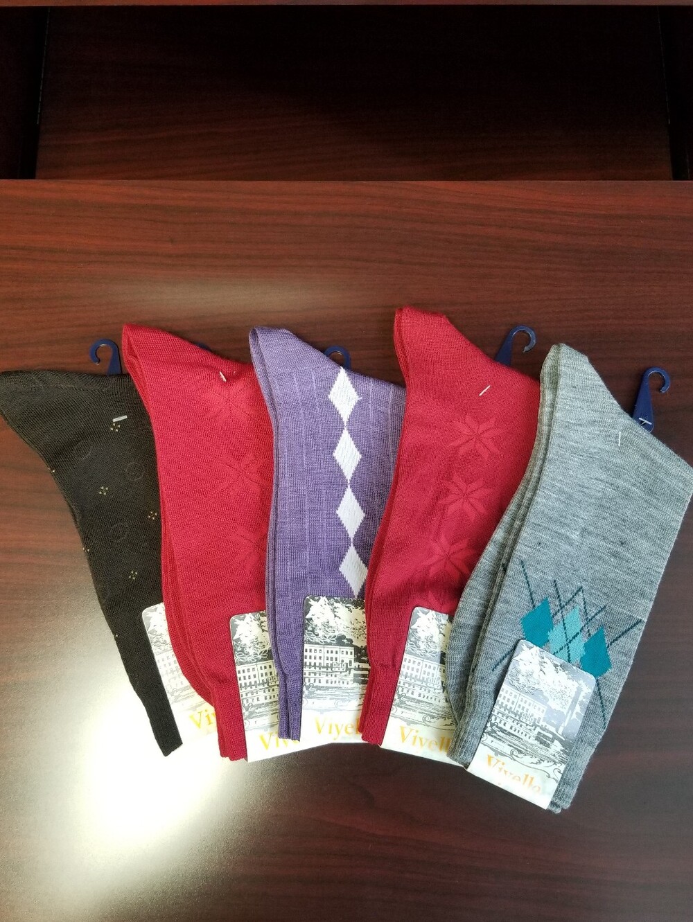 5 Pairs Of Iconic British Viyella Wool Men's Dress Socks